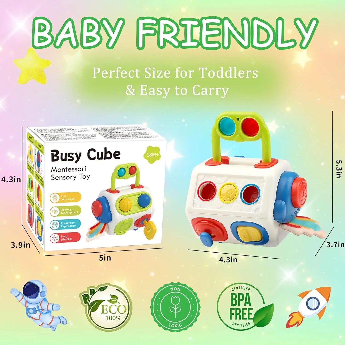 Busy Cube 9-in-1 Activity Toy for Babies & Toddlers