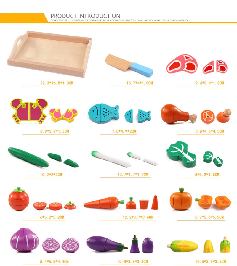 Wooden Fruits and Vegetables Set