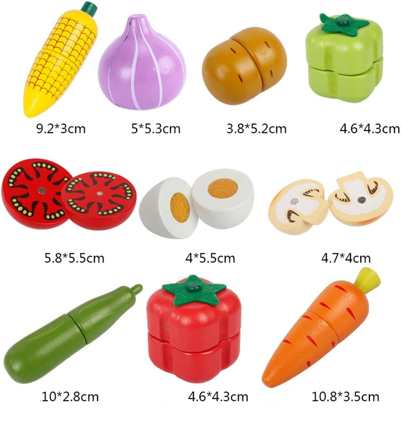 Wooden Fruits and Vegetables Set