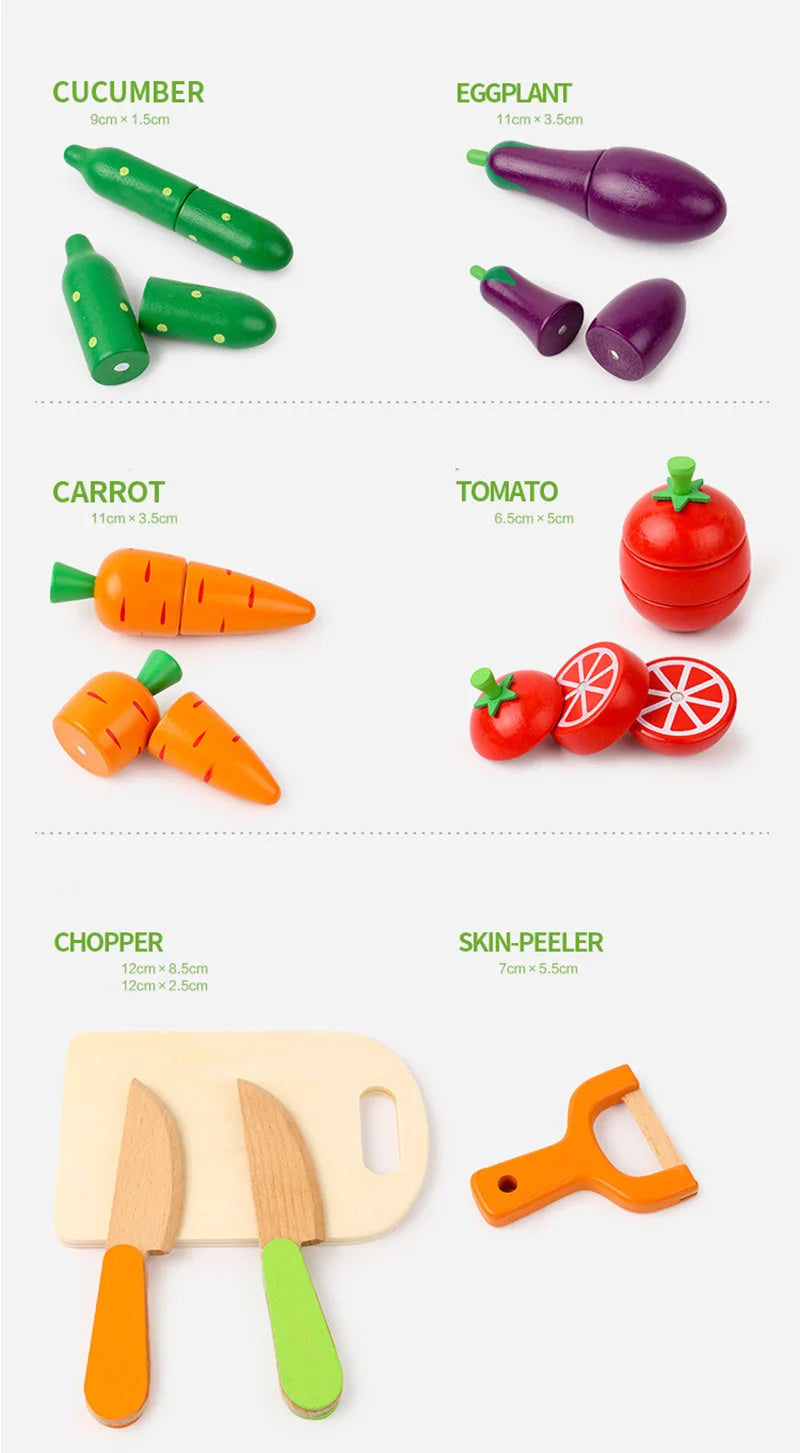 Wooden Fruits and Vegetables Set
