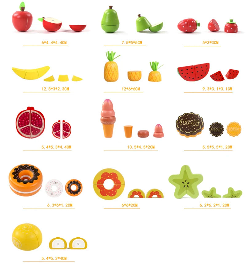 Wooden Fruits and Vegetables Set