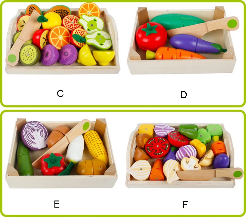 Wooden Fruits and Vegetables Set