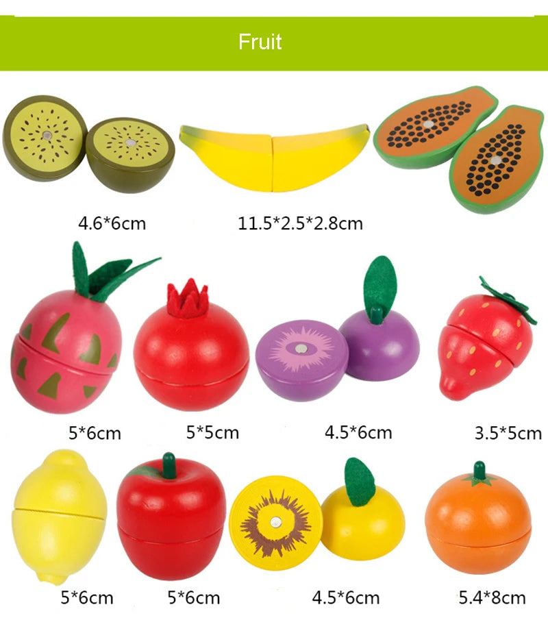 Wooden Fruits and Vegetables Set