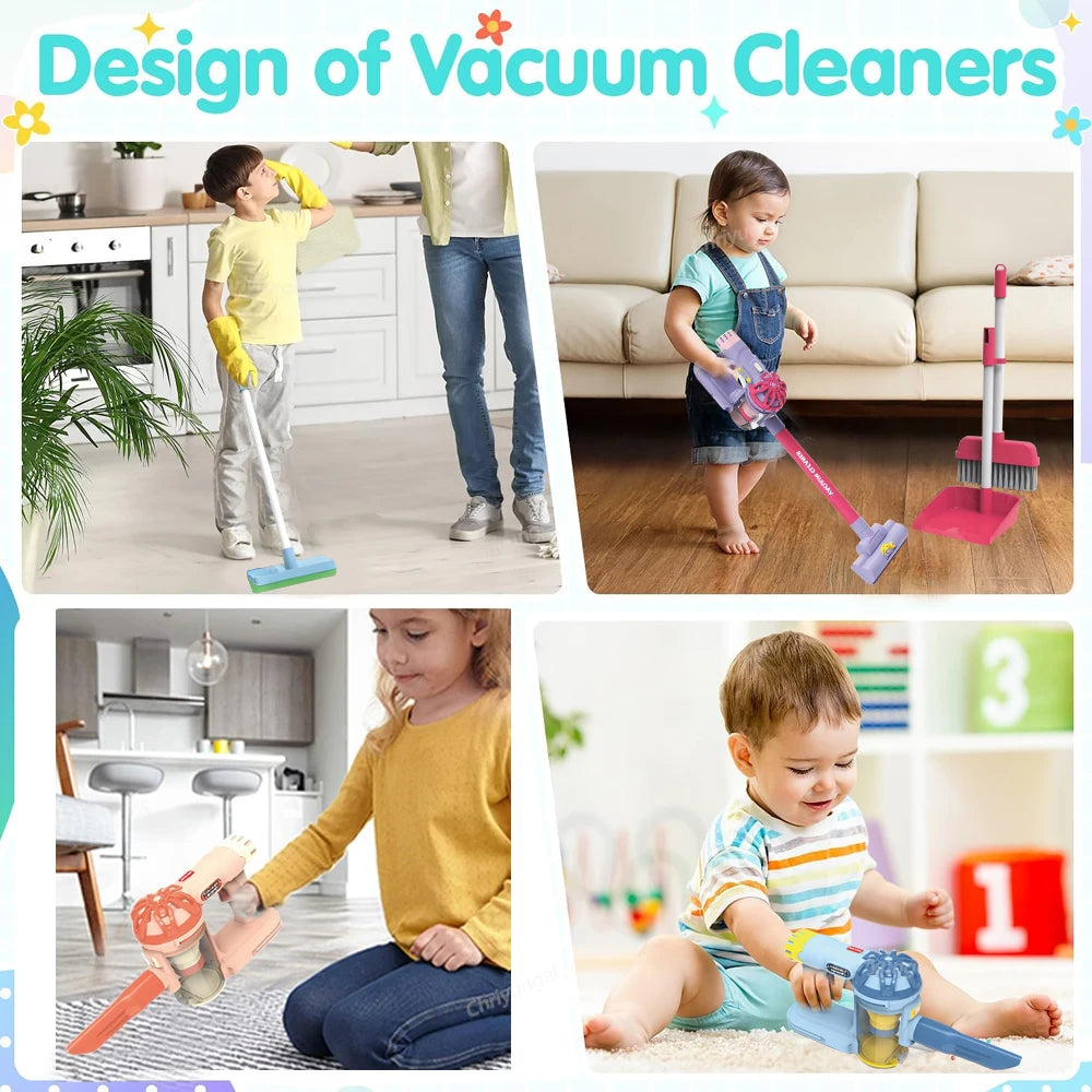 Kids Simulation Electric Vacuum Cleaner Cleaning Set