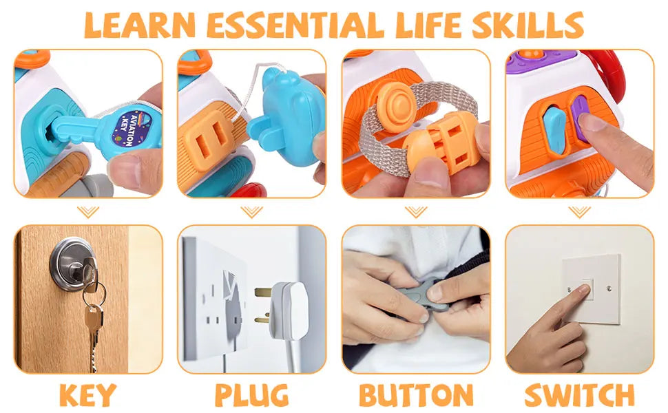 Baby Busy Board Cube Montessori Sensory Toy