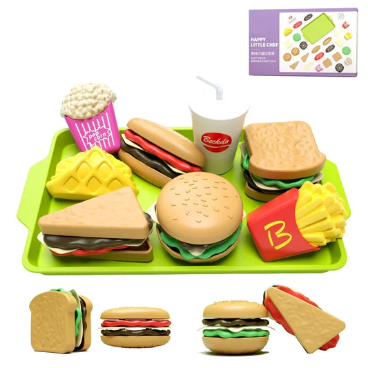 Children Hamburger Pretend Play Cooking Toys Set