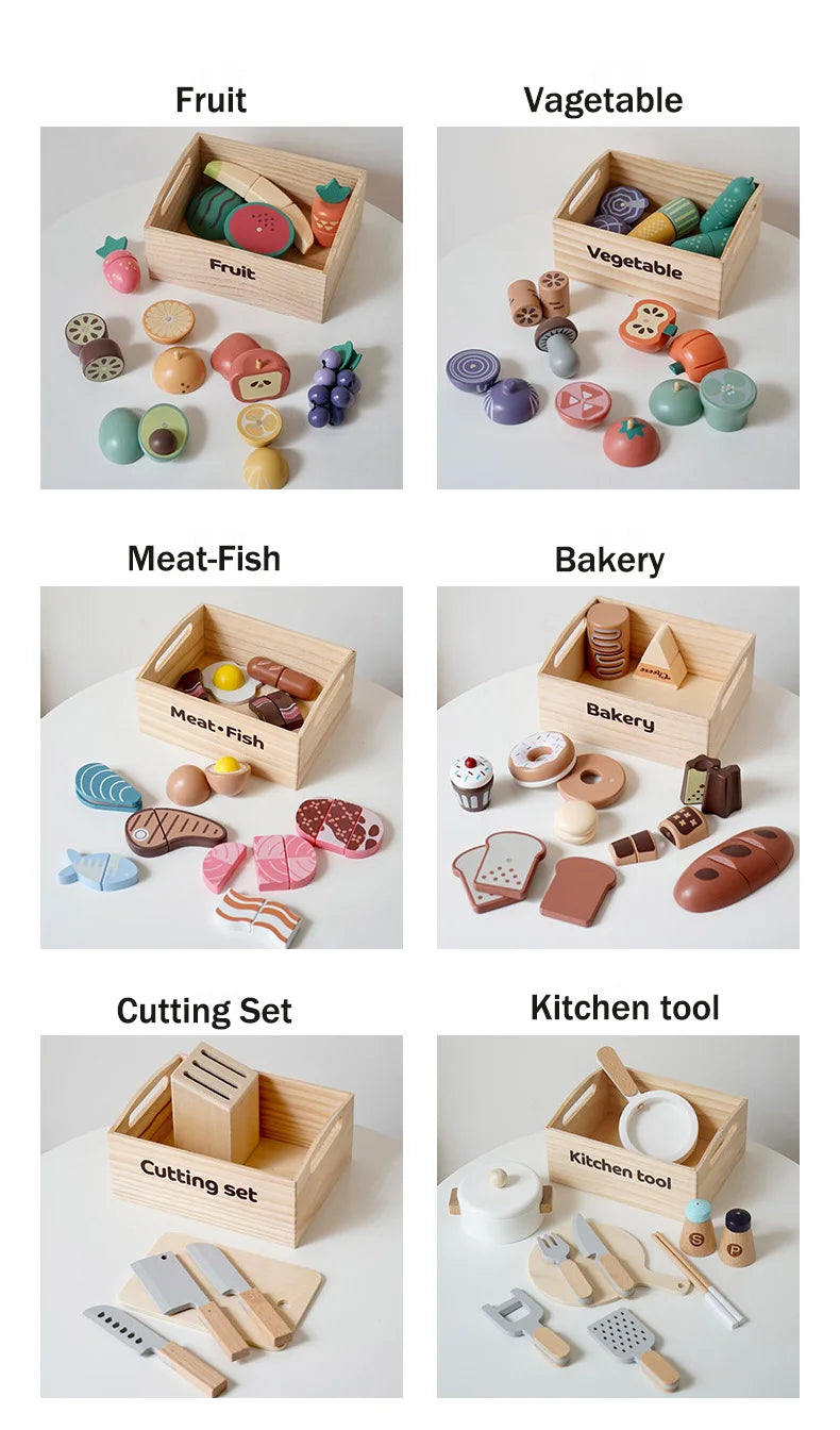 Wooden Pretend Play Kitchen Toys