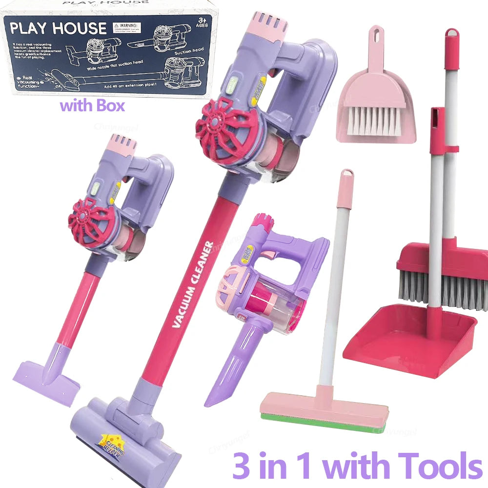 Kids Simulation Electric Vacuum Cleaner Cleaning Set