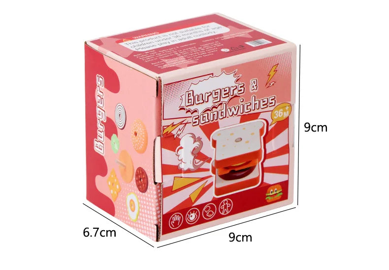 Wooden Burger Sandwich Stacking Toys