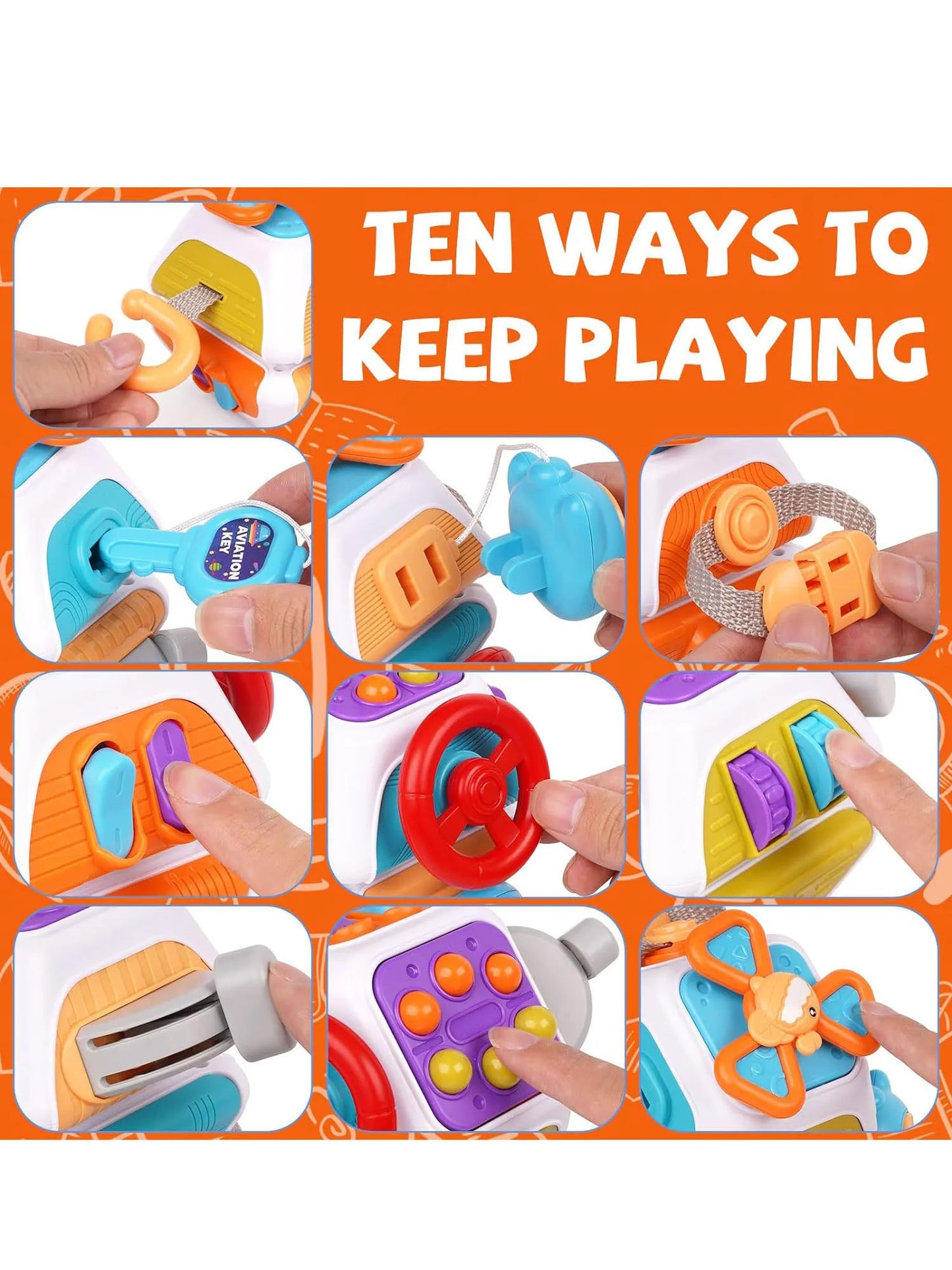 Baby Busy Board Cube Montessori Sensory Toy