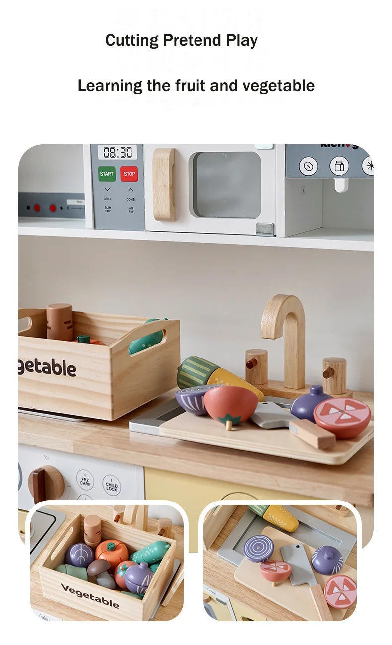 Wooden Pretend Play Kitchen Toys