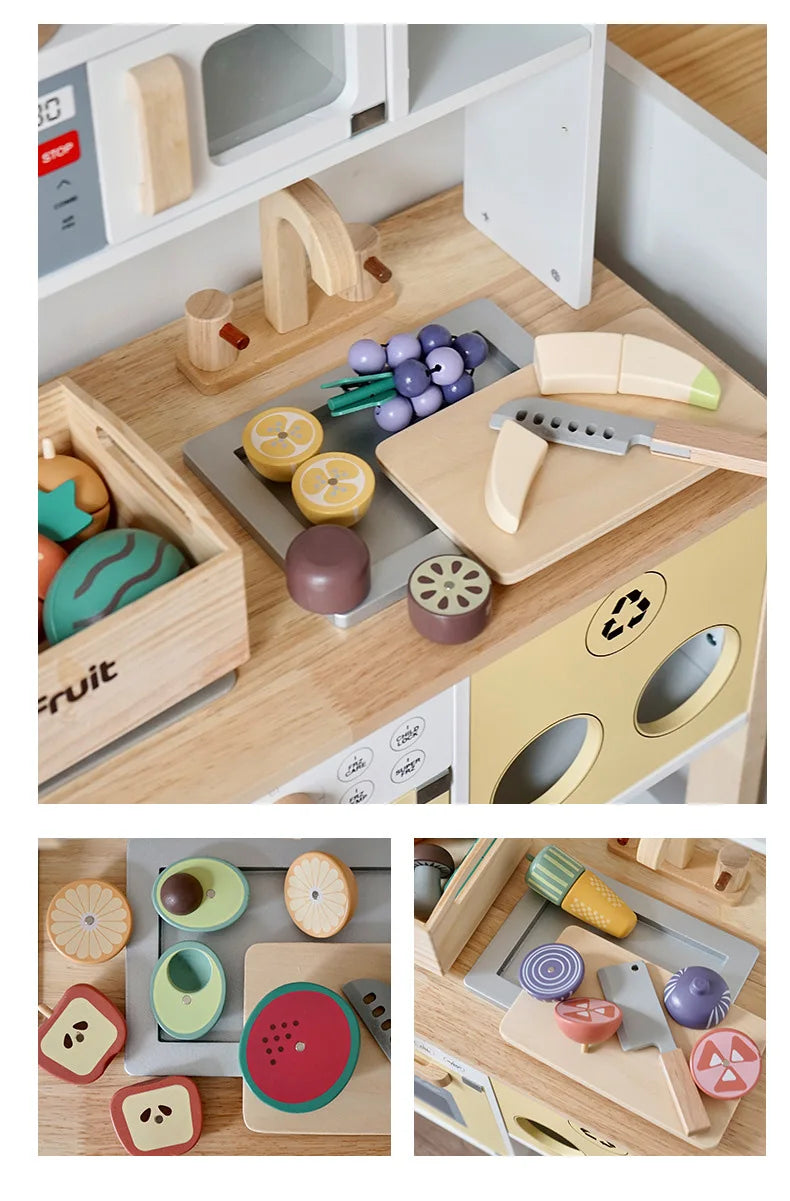 Wooden Pretend Play Kitchen Toys