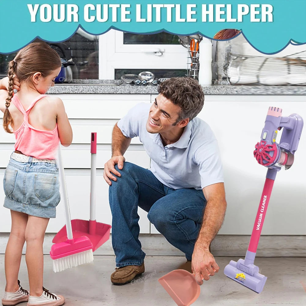 Kids Simulation Electric Vacuum Cleaner Cleaning Set
