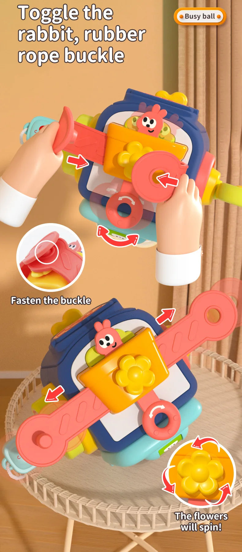 Baby Busy Board Cube Montessori Sensory Toy