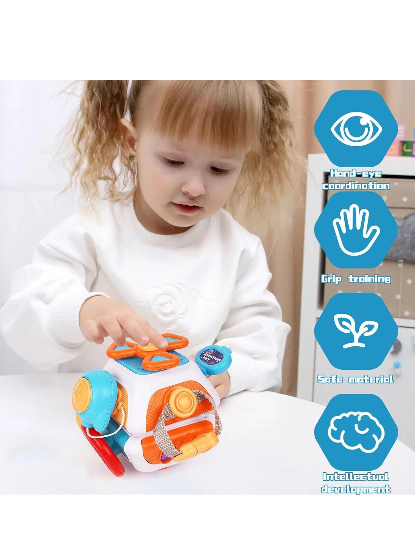 Baby Busy Board Cube Montessori Sensory Toy